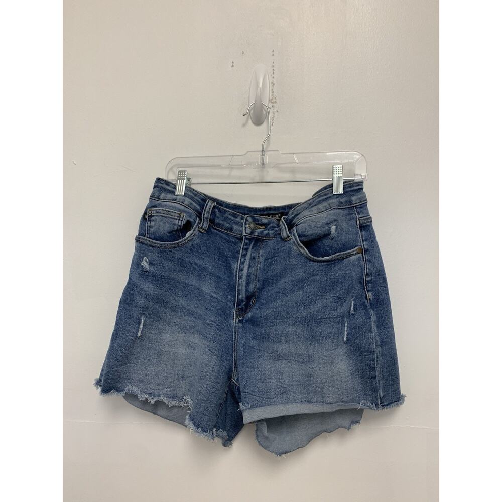 Judy Blue Med Blue Cut Off Shorts High Waist JB150040 Distressed Womens Size 1XL